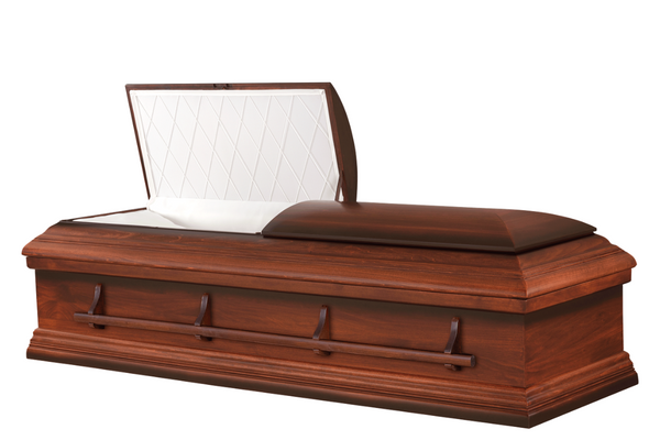 Gabriel wooden casket in a classic dark wood finish